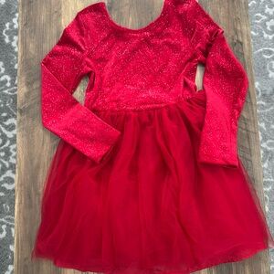 Girls cat and Jack red holiday dress